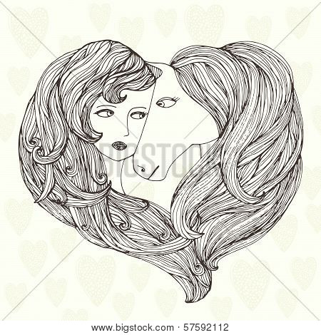 Girl loves horse