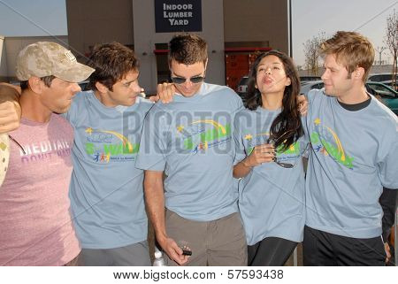 L-R Thomas Calabro, Michael Rady, Colin Egglesfield, Stephanie Jacobsen and Trevor Donovan at the 'American Dream 5k Walk' Benefitting Habitat for Humanity. Pacoima Plaza, Pacoima, CA. 10-10-09