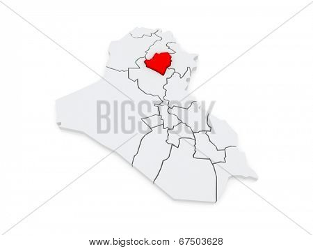 Map of Kirkuk. Iraq. 3d