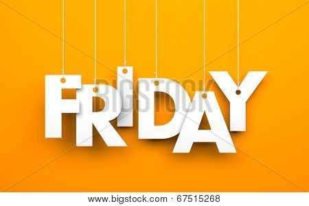 Friday. Text on the string