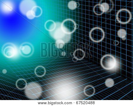 Green Bubbles Background Means Grid Round And Brightness.