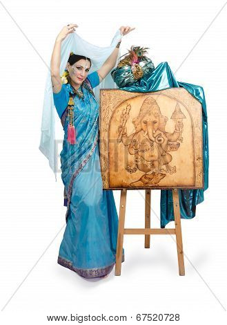 Artist With Painting Lord Ganesha