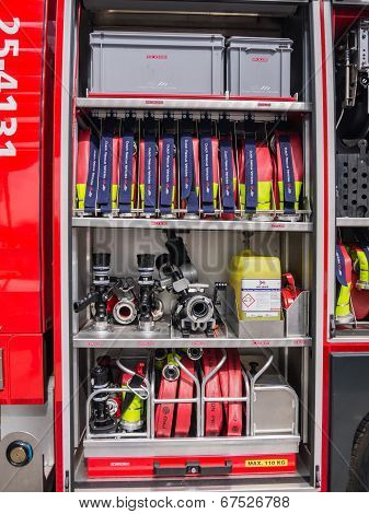 Interior Of A Modern Dutch Fire Truck