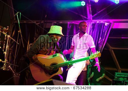 LOULE - JUNE 26: Debademba, traditional band from Mali, performs on stage at festival med, a world music festival, in Loule, Portugal, June 26, 2014 