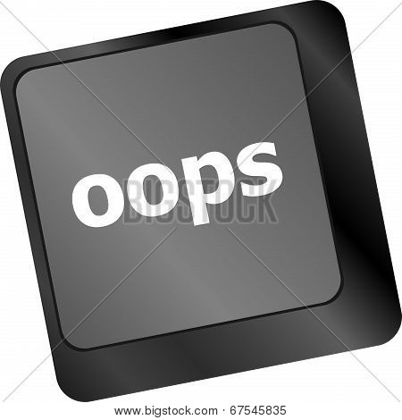 The Word Oops On A Computer Keyboard