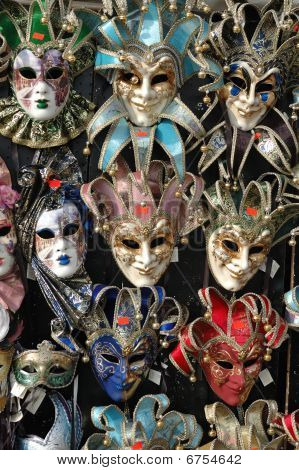 Showcase Of Venetian Masks