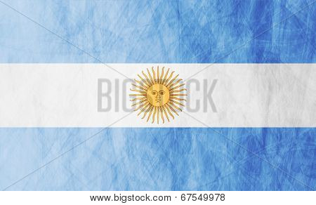 Grunge illustration of Argentinean flag. Vector background