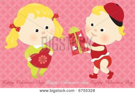 Valentine spædbørn deling præsenterer