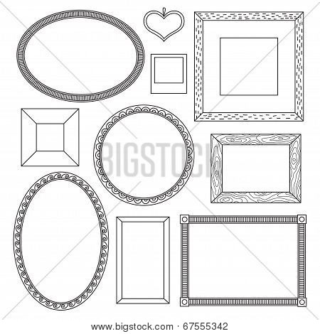 Set of doodle frames