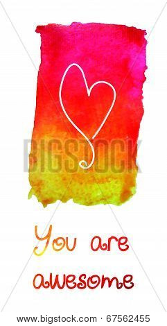Vecot Love Card With Heart