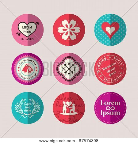 Modern Style Wedding Symbol Flat Design