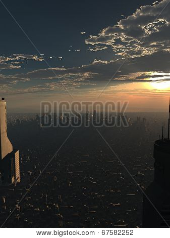 Future City at Dusk