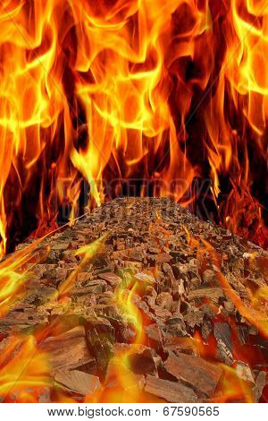 road in fire