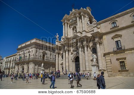 Syracuse Cathedral In Sicily, Italy