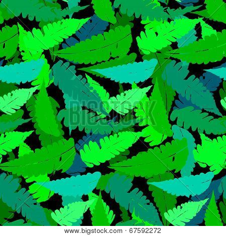 Grunge pattern with fern leafs