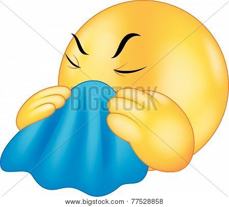 Emoticon smiley coughing