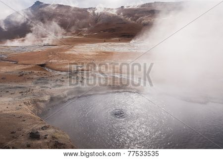 Mudpots In The Geothermal Area Namafjall