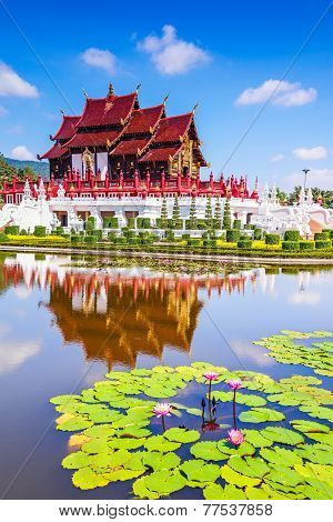 Traditional Thai Architecture In The Lanna Style , Royal Pavilion (ho Kum Luang), Chiang Mai, Thaila