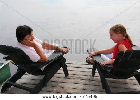 Famiglia sul dock