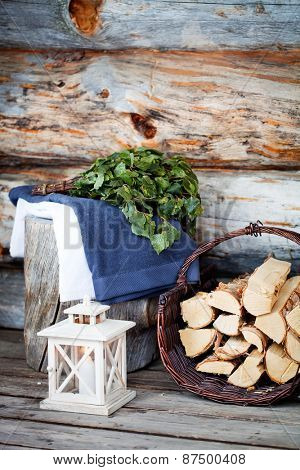 Sauna Accessories: towel, soap and vihta