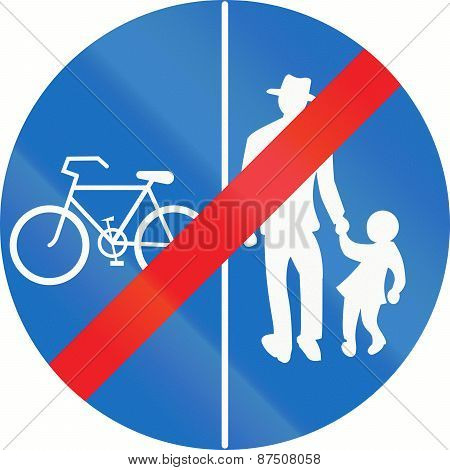 End Of Shared Use Path With Separate Lanes In Austria