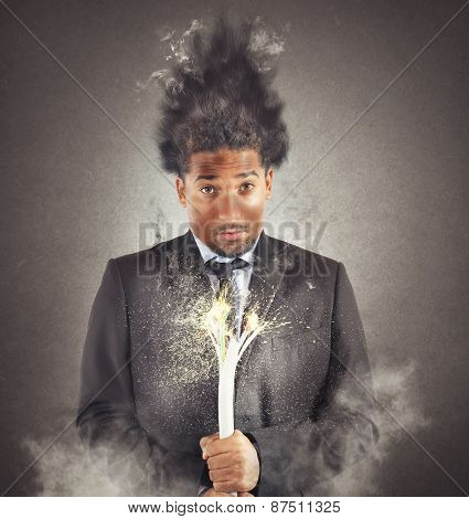 Businessman electrocuted