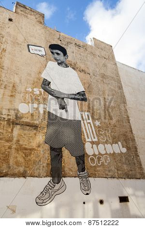 Mural At A House Wall In Arrecife, Spain