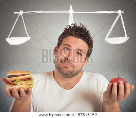 Healthy food and unhealthy