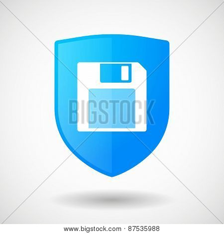 Shield Icon With A Floppy Disk