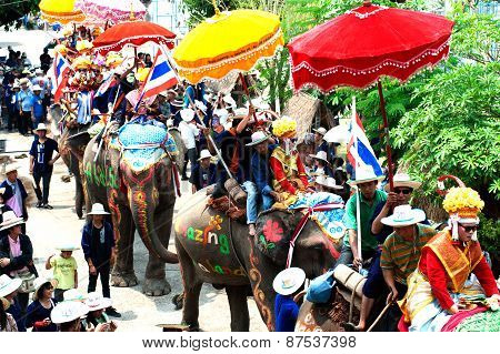 Si Satchanalai Elephant Back Ordination Procession.