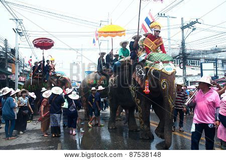 Si Satchanalai Elephant Back Ordination Procession.