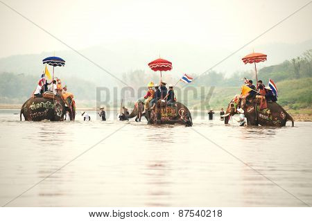 Si Satchanalai Elephant Back Ordination Procession.