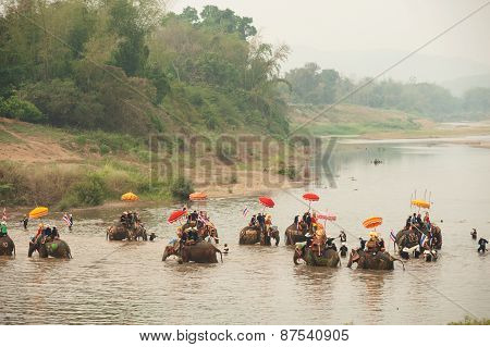 Si Satchanalai Elephant Back Ordination Procession.