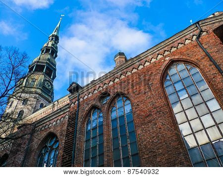 Latvia Riga City's Historical Center - Unesco World Heritage Site Saint Peter's Church