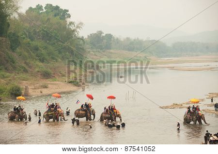 Si Satchanalai Elephant Back Ordination Procession.
