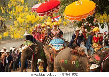 Si Satchanalai Elephant Back Ordination Procession.
