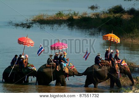 Si Satchanalai Elephant Back Ordination Procession.