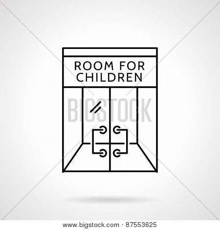 Cafe playroom black line vector icon