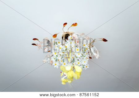 Chandelier With Flowers On The Ceiling