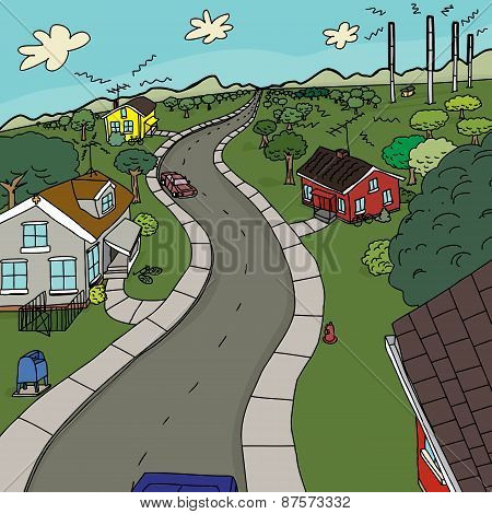 Group Of Four Rural Houses