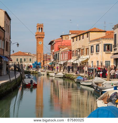 Buildings And The Bell Tower In Murano