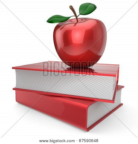 Books And Apple Red School Book Education Encyclopedia