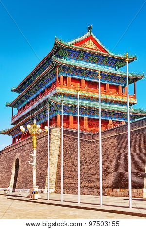 Beautiful Zhengyangmen Gate (qianmen Gate ). This Famous Gate Is Located At The South Of Tiananmen S