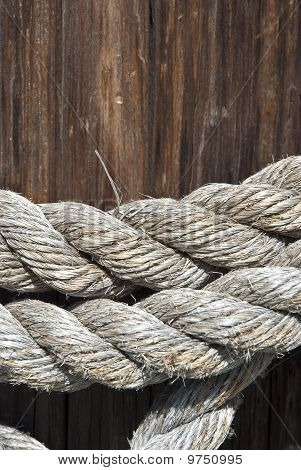 The Hawser On The Wooden Post