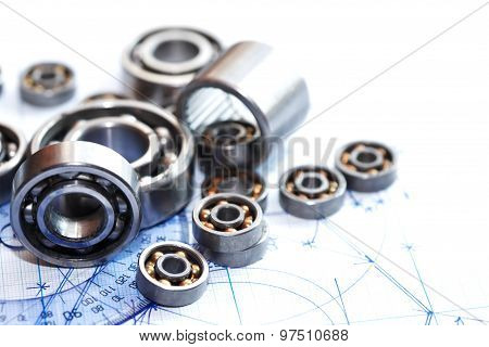 Ballbearings On Blueprint