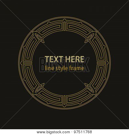 Vector line style frame. Art deco decoration for text. Design element for boutique, restaurant, menu