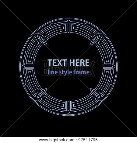 Vector line style frame. Art deco decoration for text. Design element for boutique, restaurant, menu