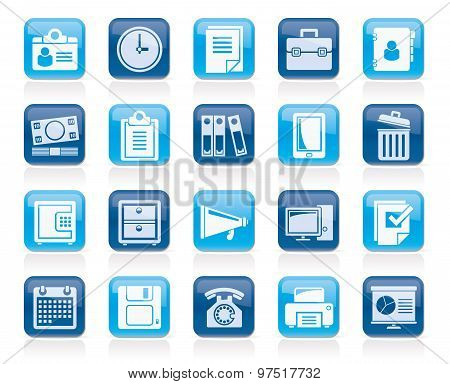 Business and office supplies icons