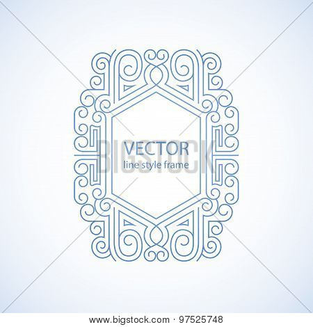 Vector geometric linear style frame - art deco border for text