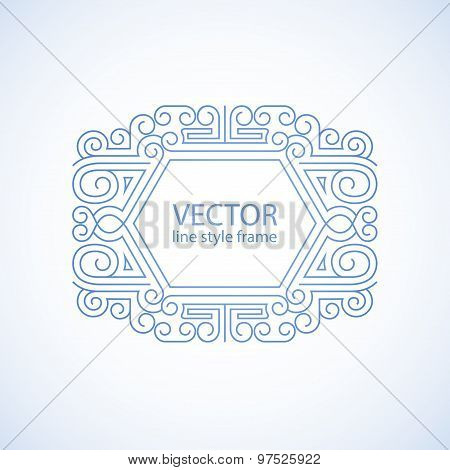 Vector geometric linear style frame - art deco border for text